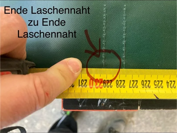 Kontrolle der Laschennaht