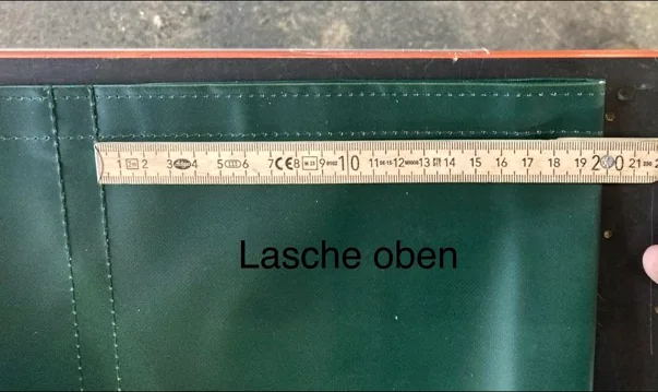 Maßkontrolle der oberen Bezugslasche